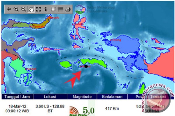 Gempa 5,6 SR guncang Maluku Tengah Gempa 5,6 SR guncang Maluku Tengah