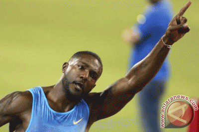 Justin Gatlin juarai lari 100m di Brussels Justin Gatlin juarai lari 100m di Brussels