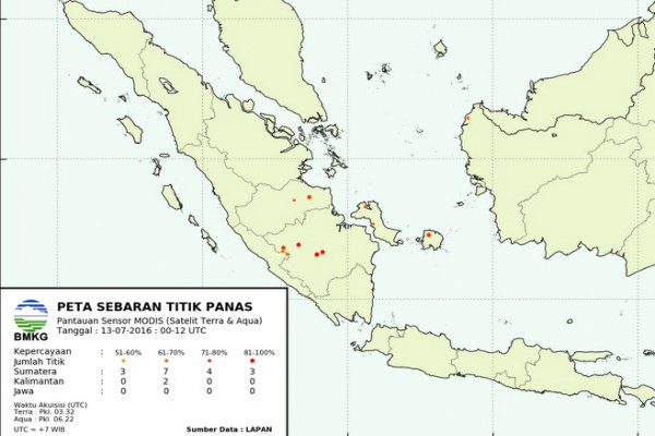Hujan padamkan titik panas di Pulau Sumatera