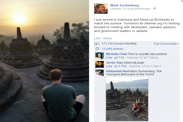 Zuckerberg offers Indonesia Internet connection in remote areas