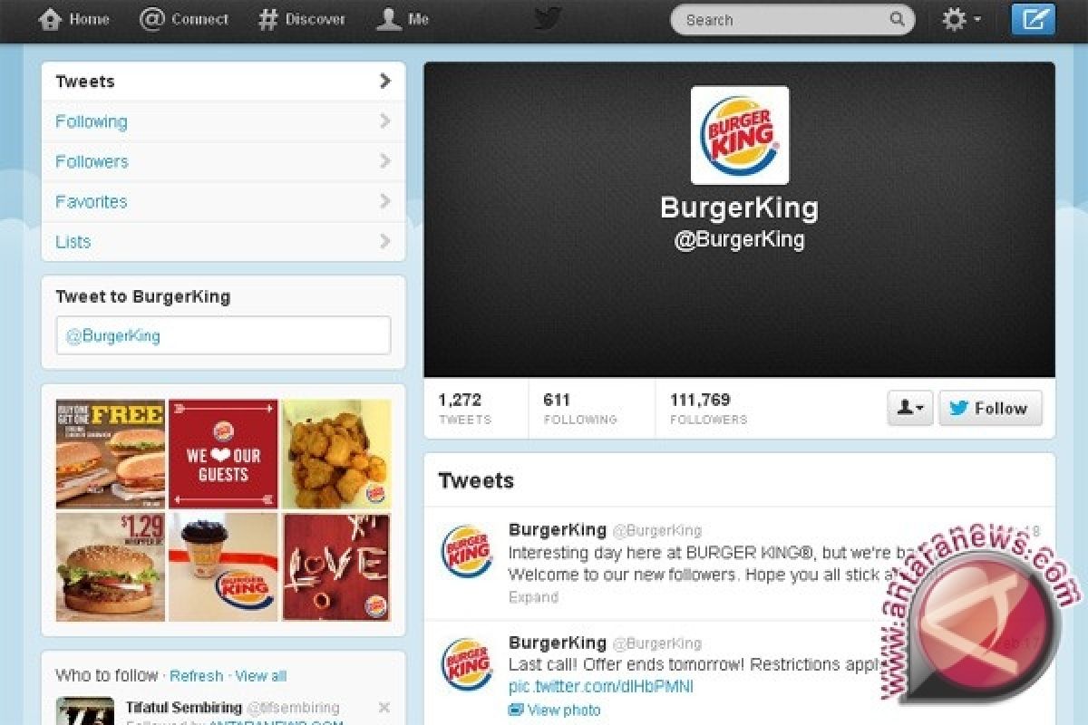 Akun Twitter Burger King diretas