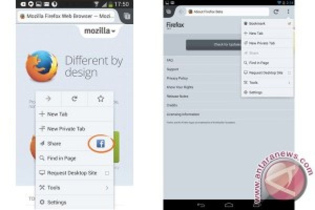 Mozilla Tambah Menu Sharing di Firefox Android