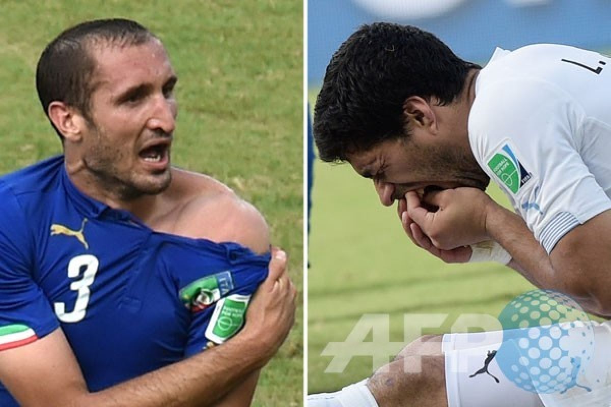 Chiellini Nilai Hukuman Untuk Suarez Terlalu Berlebihan