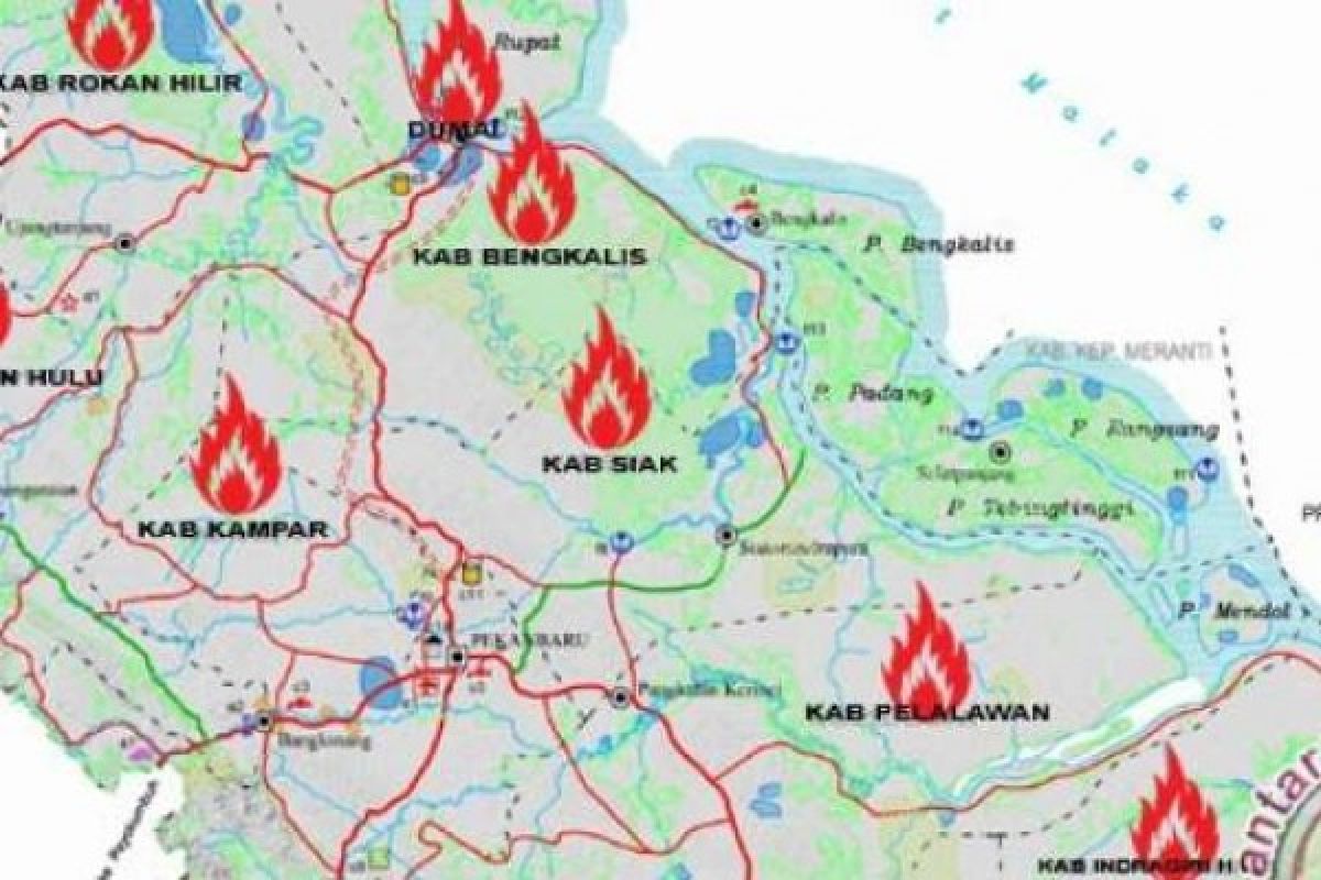 Titik Panas Riau Meningkat Drastis, Tercatat 27 Hotspots Sore ini