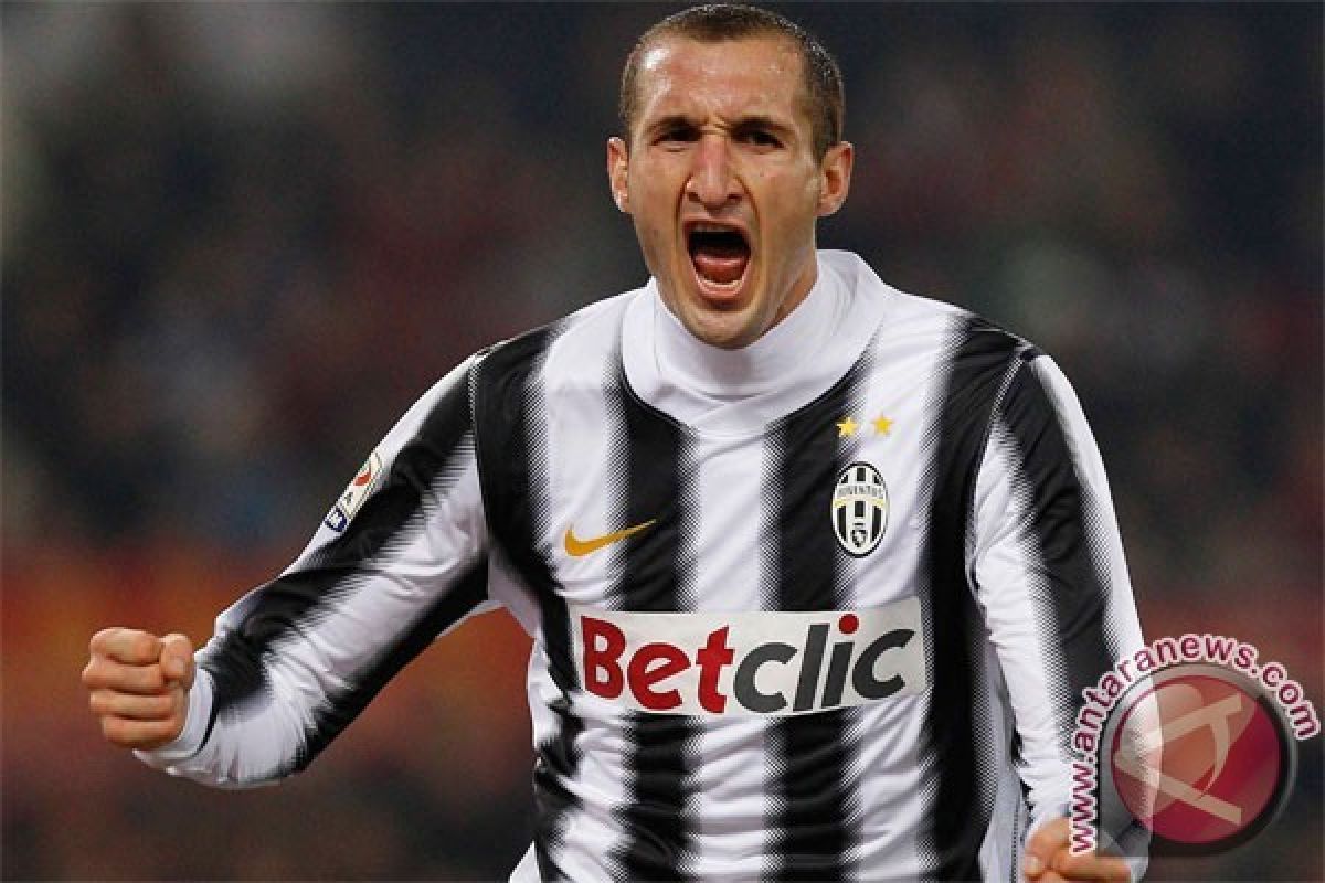 Cedera, Bek Juve Chiellini Menepi Saat Lawan Bayer