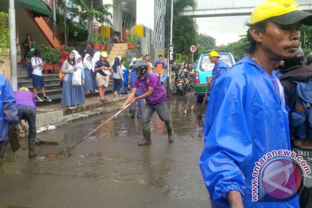 Banjir di Pasteur Bandung cepat surut