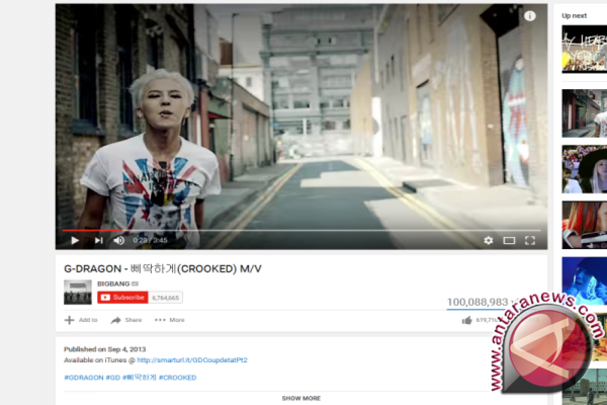 G-Dragon "Crooked" Telah Dditonton 100 Juta Penonton Youtube