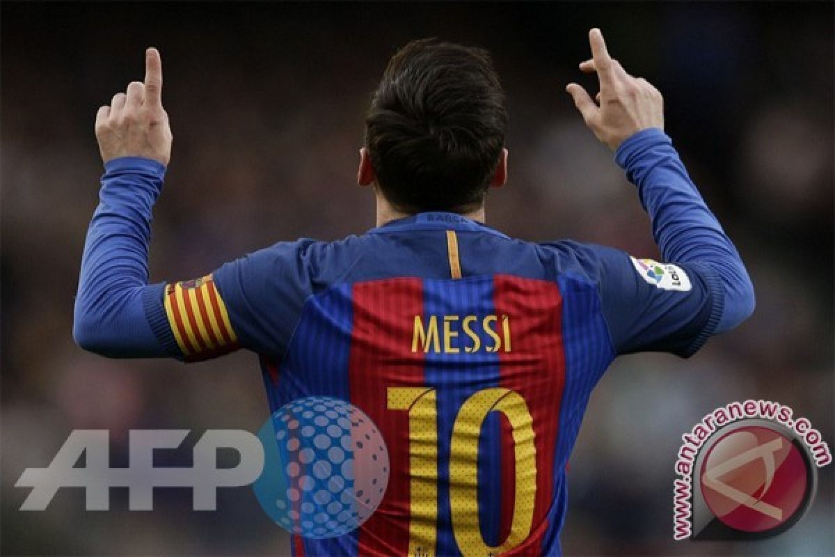 Gol ke-100 Messi, bawa Barcelona ke perempatfinal Liga Champions