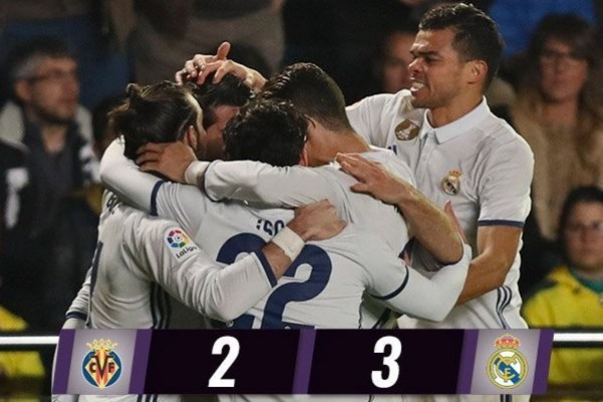 Real Madrid Permalukan Villarreal 3-2 di Stadion Ceramica