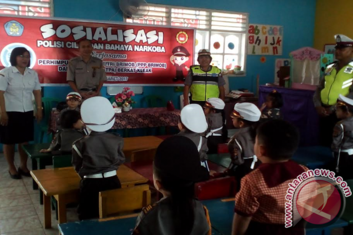 PPP Brimob-PUAD sosialisasi polisi cilik dan bahaya narkoba