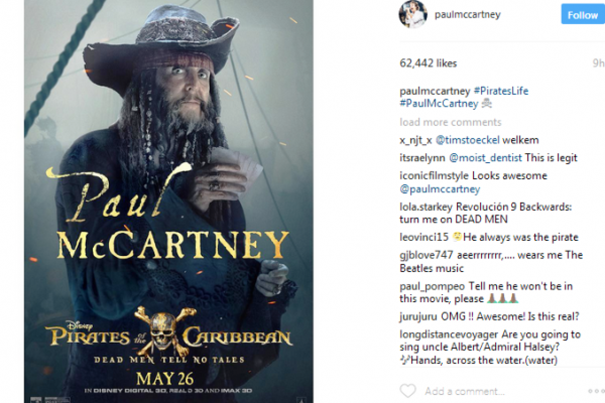 Gaya Paul McCartney di Film "Pirates of The Caribbean"