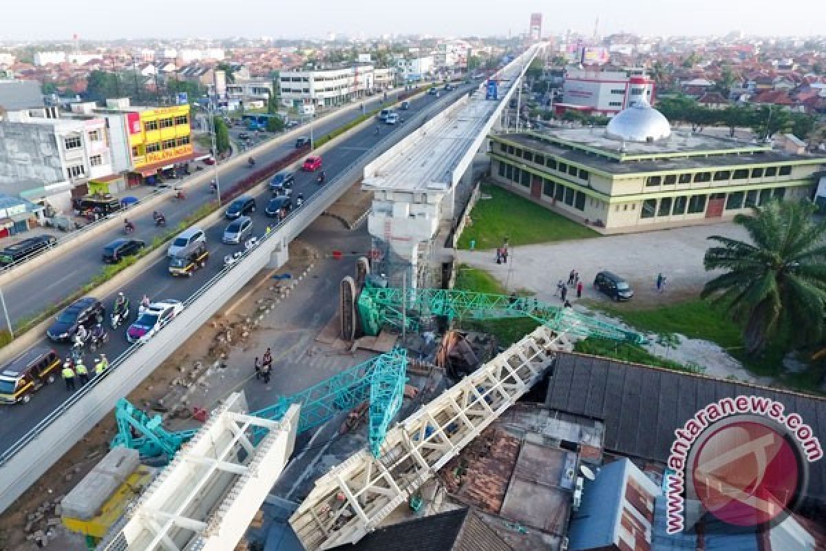 Dua Pekerja LRT Palembang Tewas Terjatuh dari Tiang Penyangga