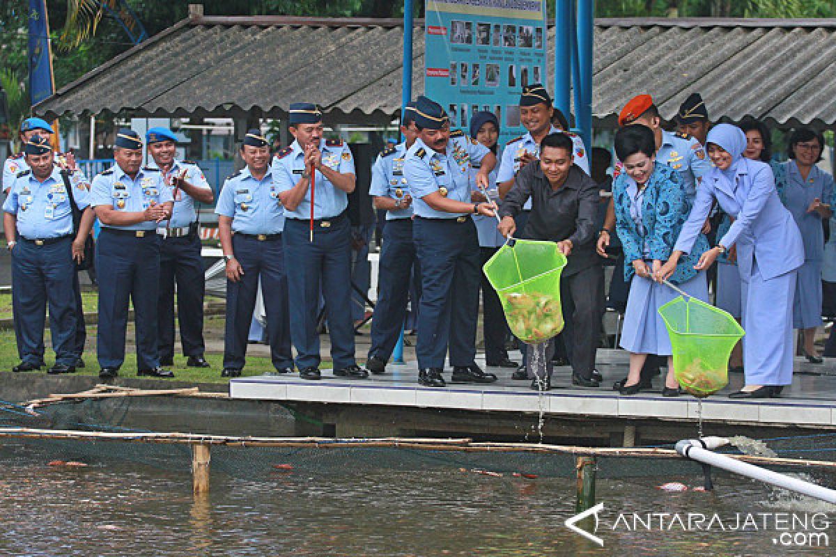 Kasau Panen Ikan Nila di Lanud Adi Soemarmo