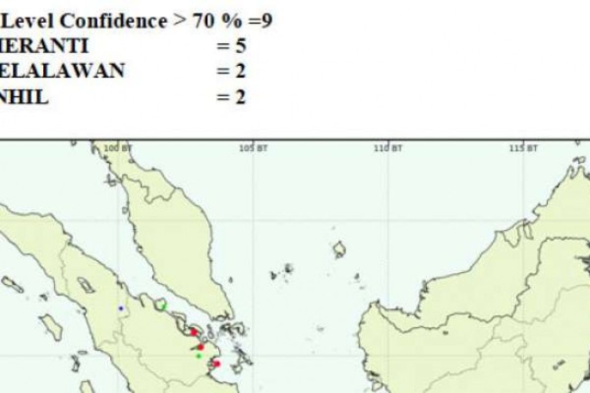 15 Hotspots Was Detected in Four's Riau Area This Morning