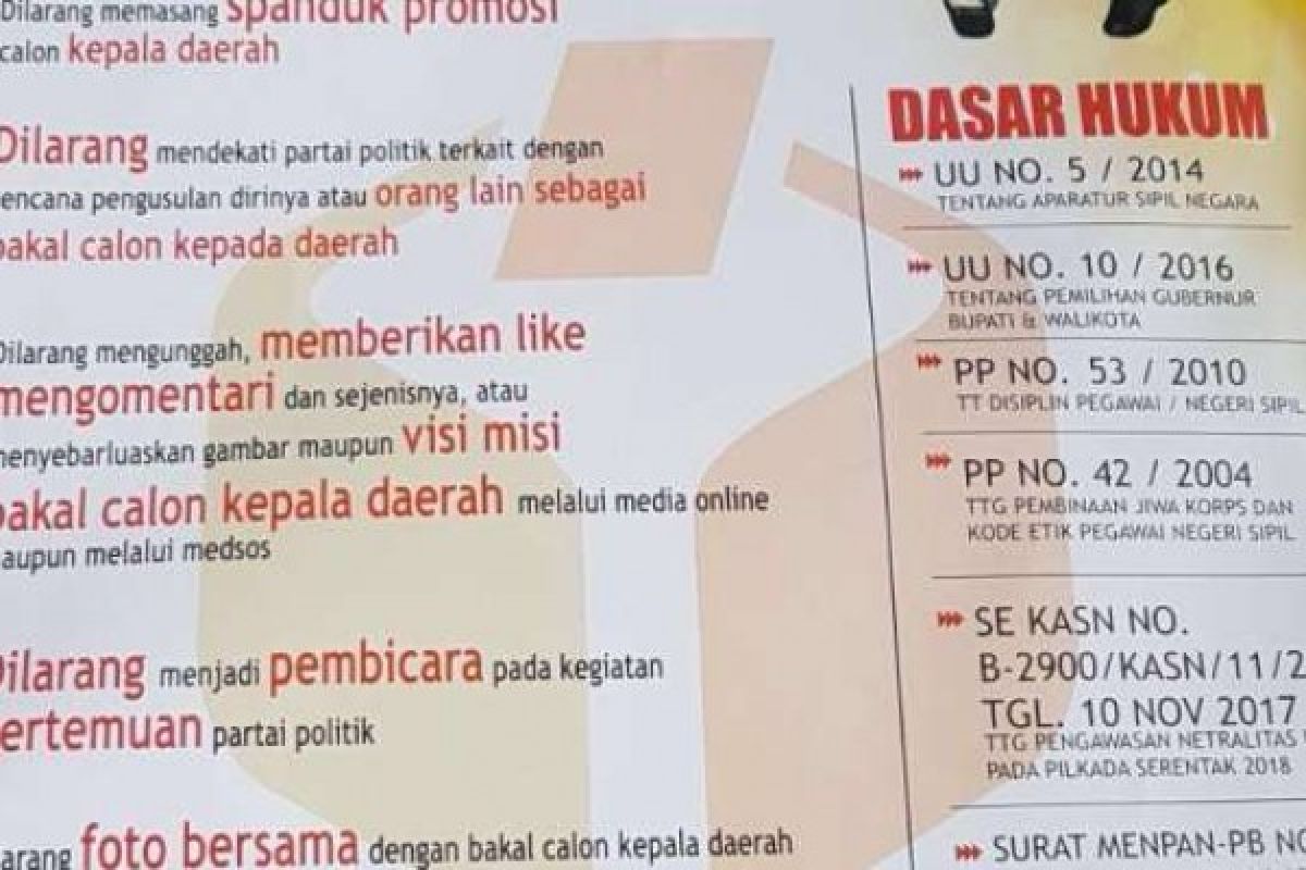 Ingat 7 Larangan ini Bagi ASN Selama Pilkada