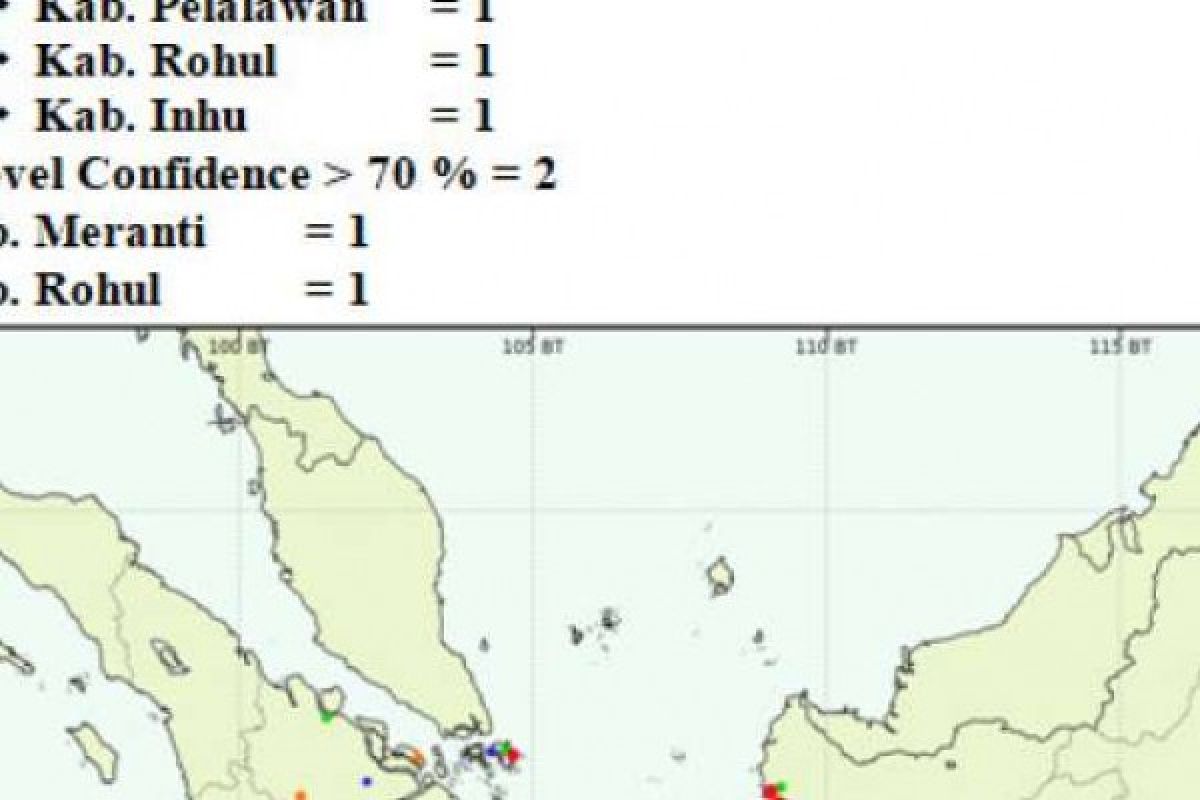 Meski Hujan, Tujuh Titik Panas Masih Bercokol di Riau