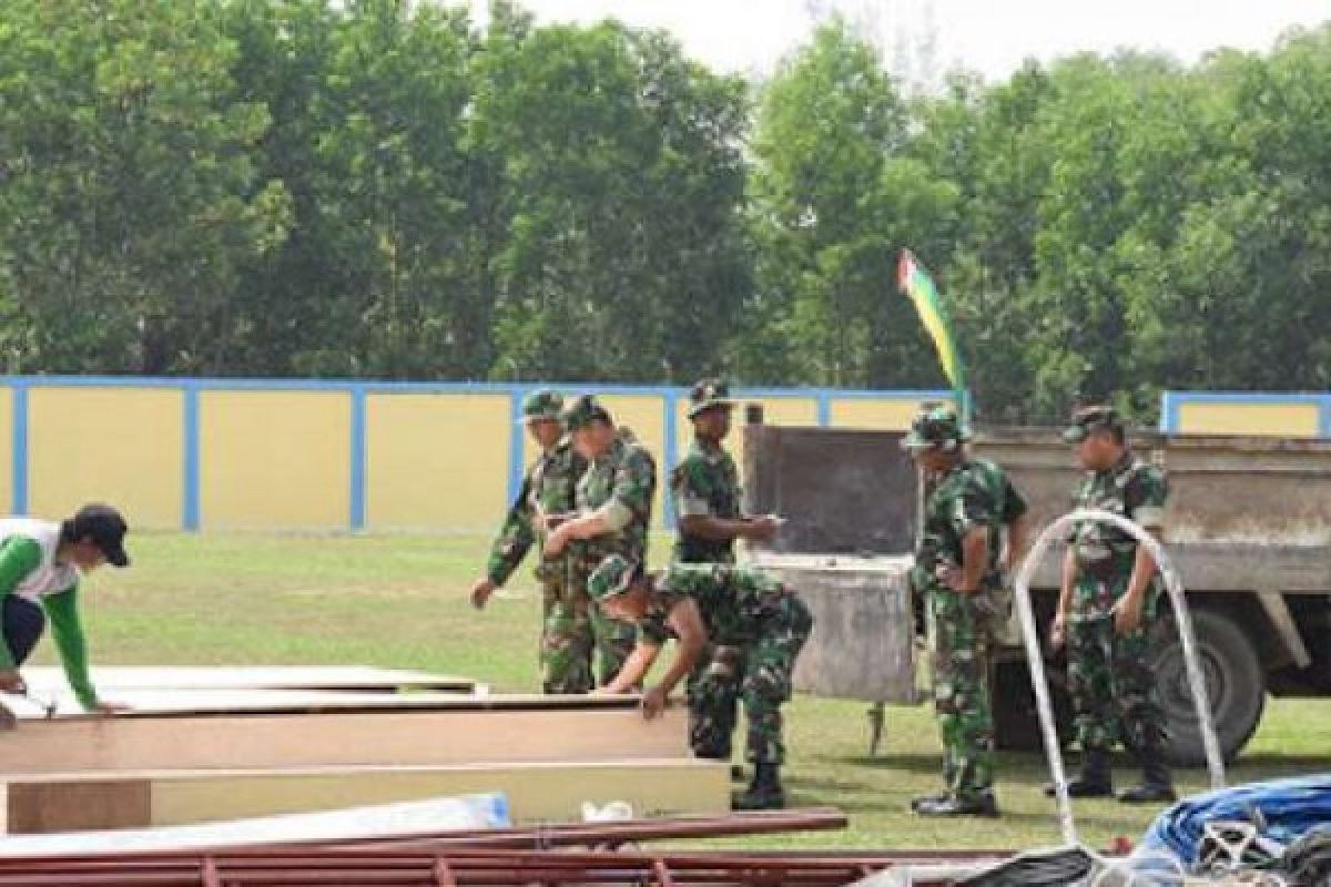 Penutupan TMMD di Bengkalis, Stadion Mini Pokok Jengkol jadi Bersih dan Rapi