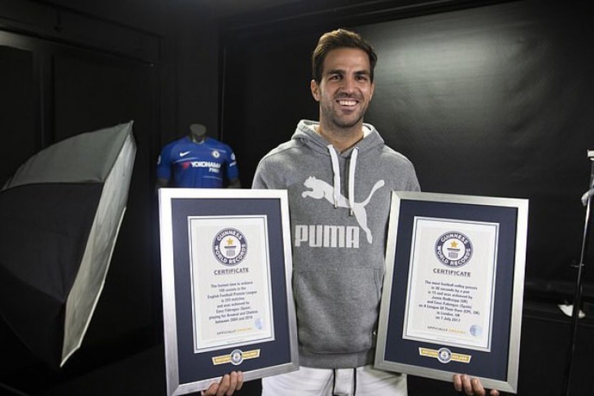 Fabregas kembali masuk dalam daftar Guiness World Record 2019