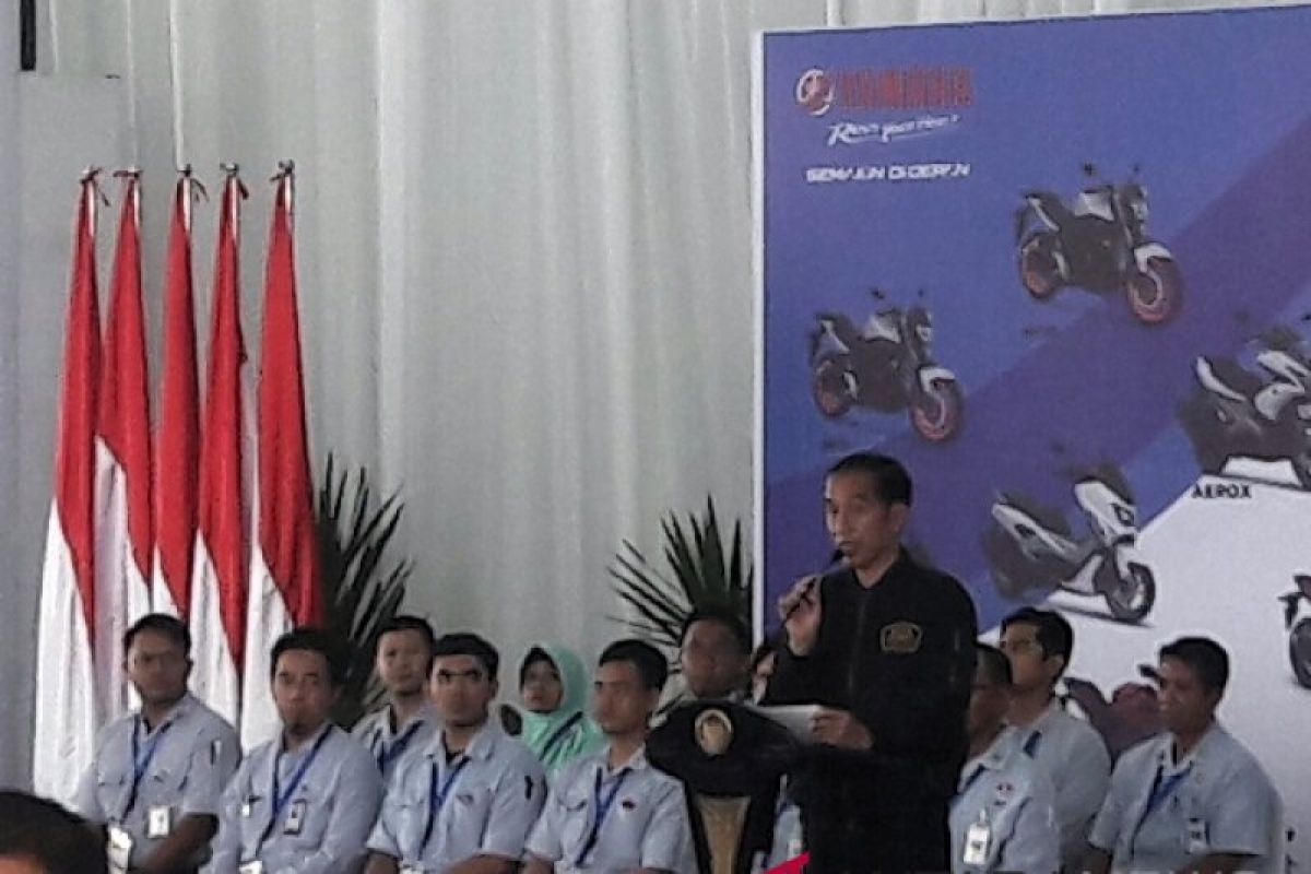 Presiden saksikan ekspor sepeda motor Yamaha ke-1,5 juta unit