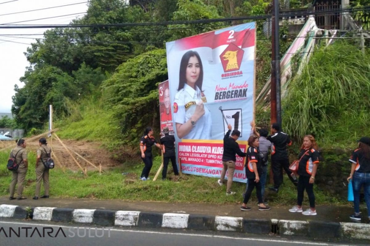 Bawaslu Manado tertibkan APK di lokasi terlarang