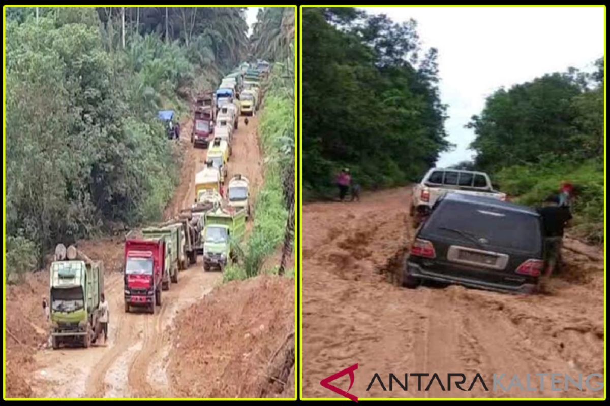 Jalan rusak parah hambat distribusi kebutuhan pokok di pelosok Kotim