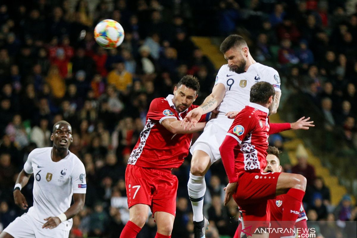 Prancis menang 4-1 atas Moldova di pembukaan Kualifikasi Piala Eropa