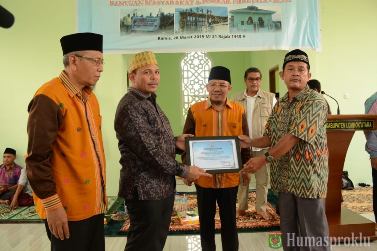 Pemkab Pidie Jaya bangun musala di Lombok Utara