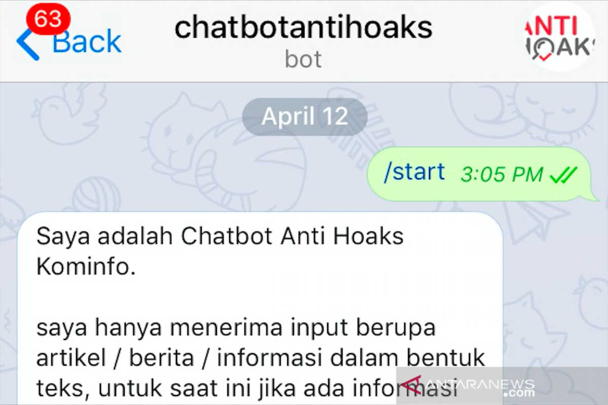 Kemkominfo meluncurkan Chatbot Anti Hoaks