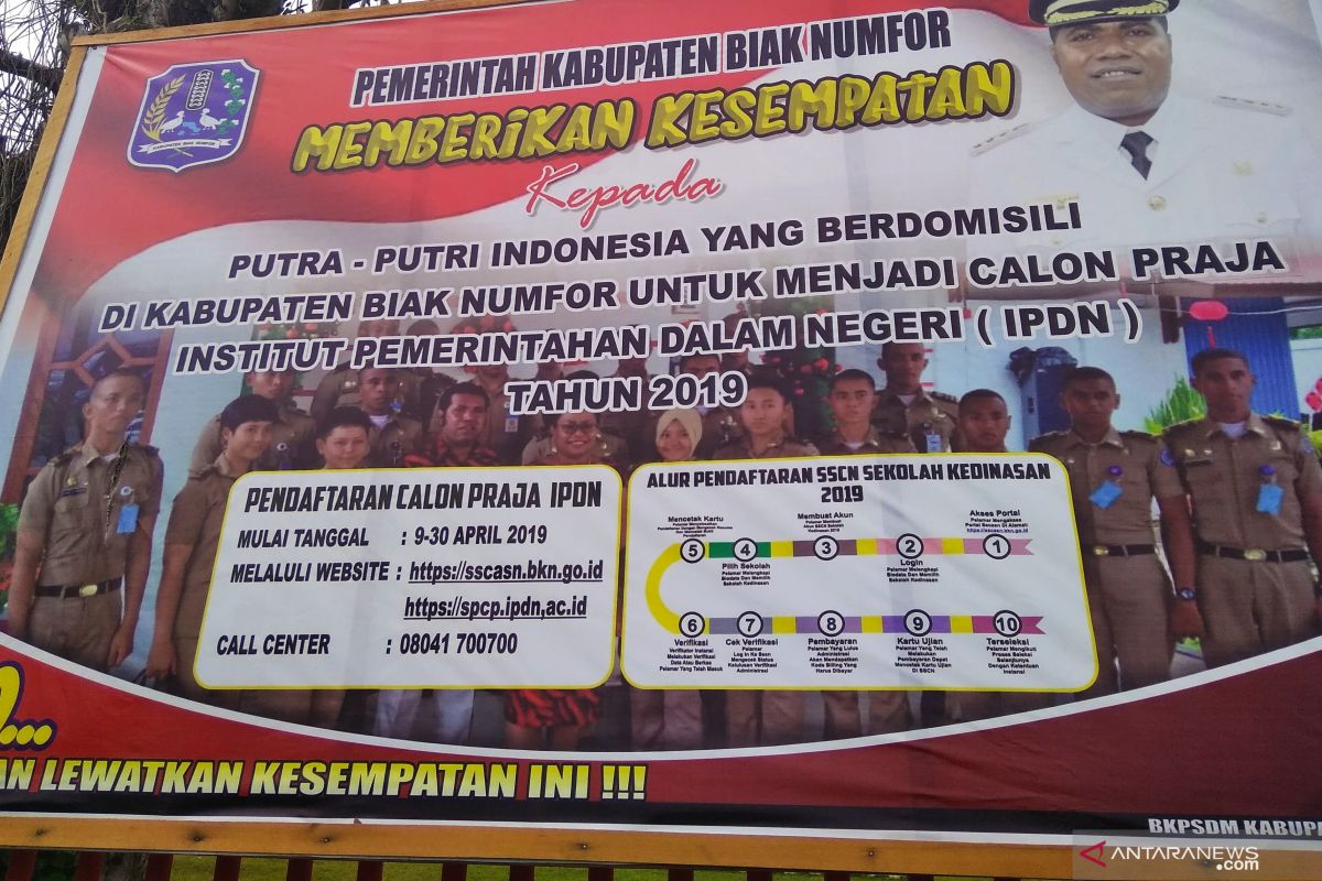 BKPSDM: pendaftaran calon praja IPDN Biak Numfor melalui daring