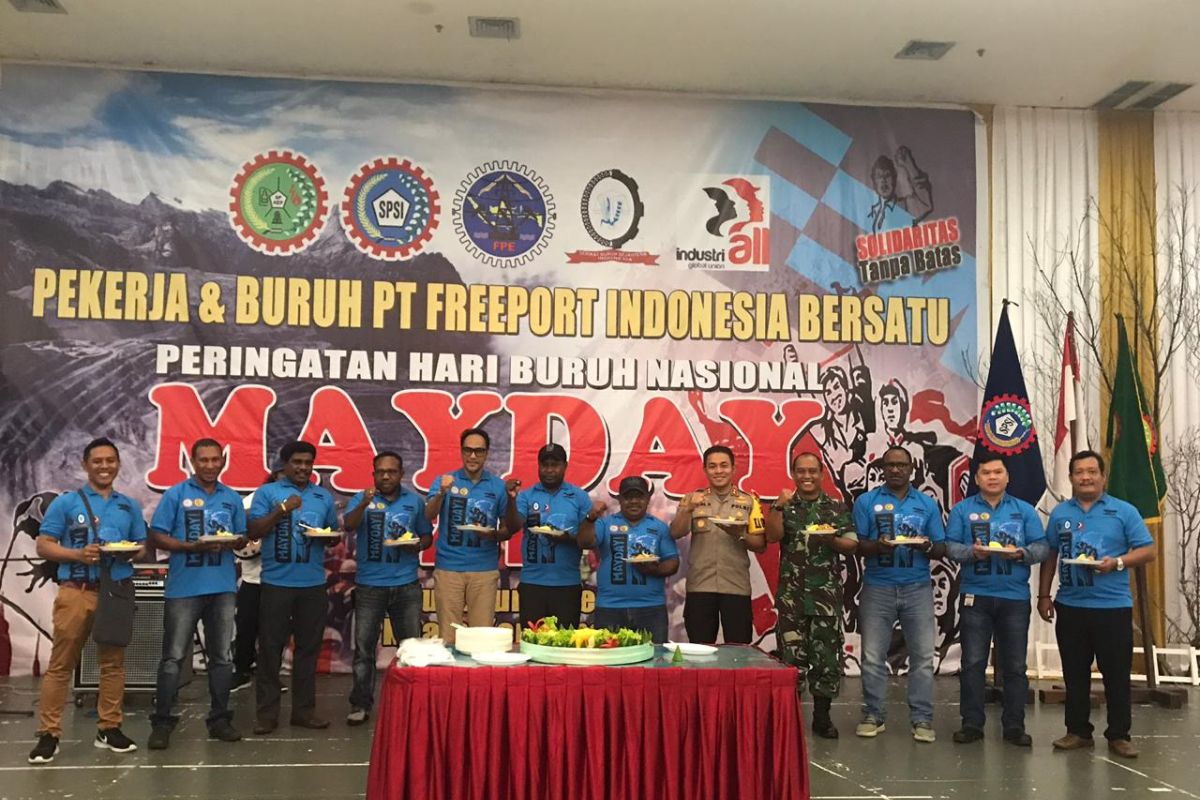 Serikat Pekerja dan Serikat Buruh Freeport peringati Hari Buruh