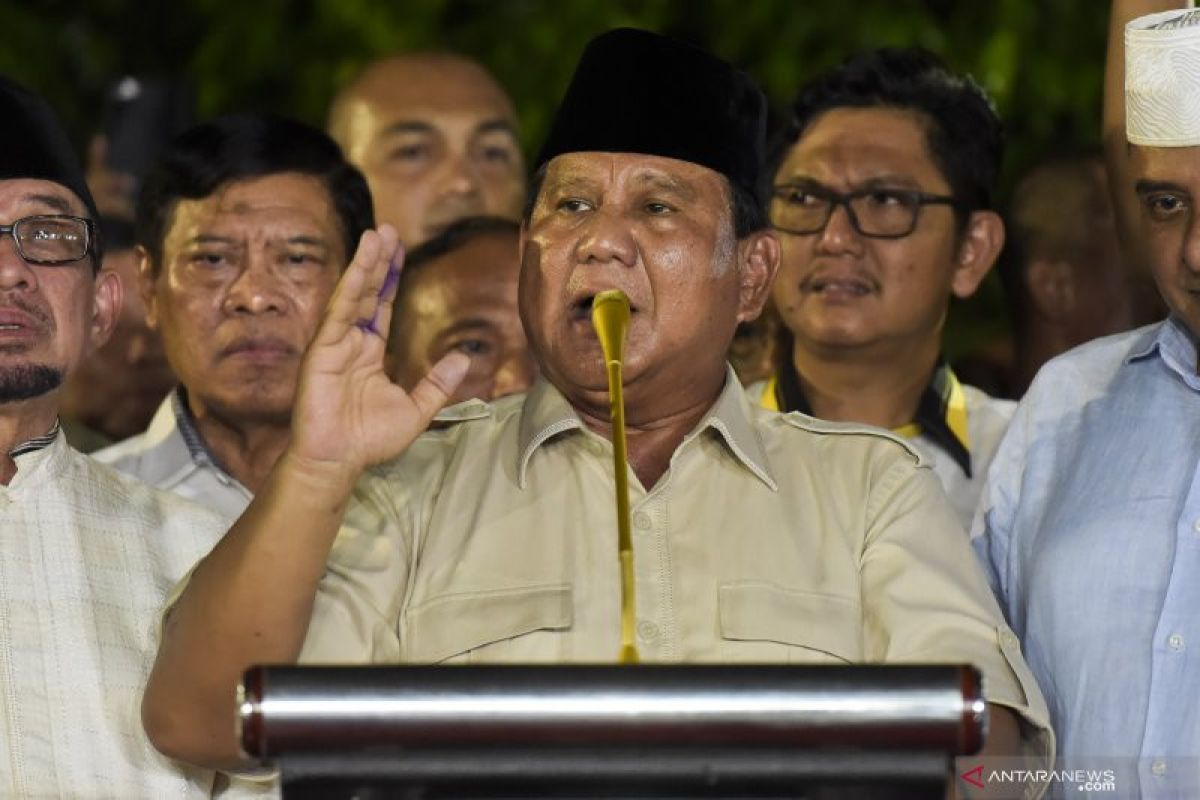 Prabowo Subianto tolak hasil rekapitulasi KPU