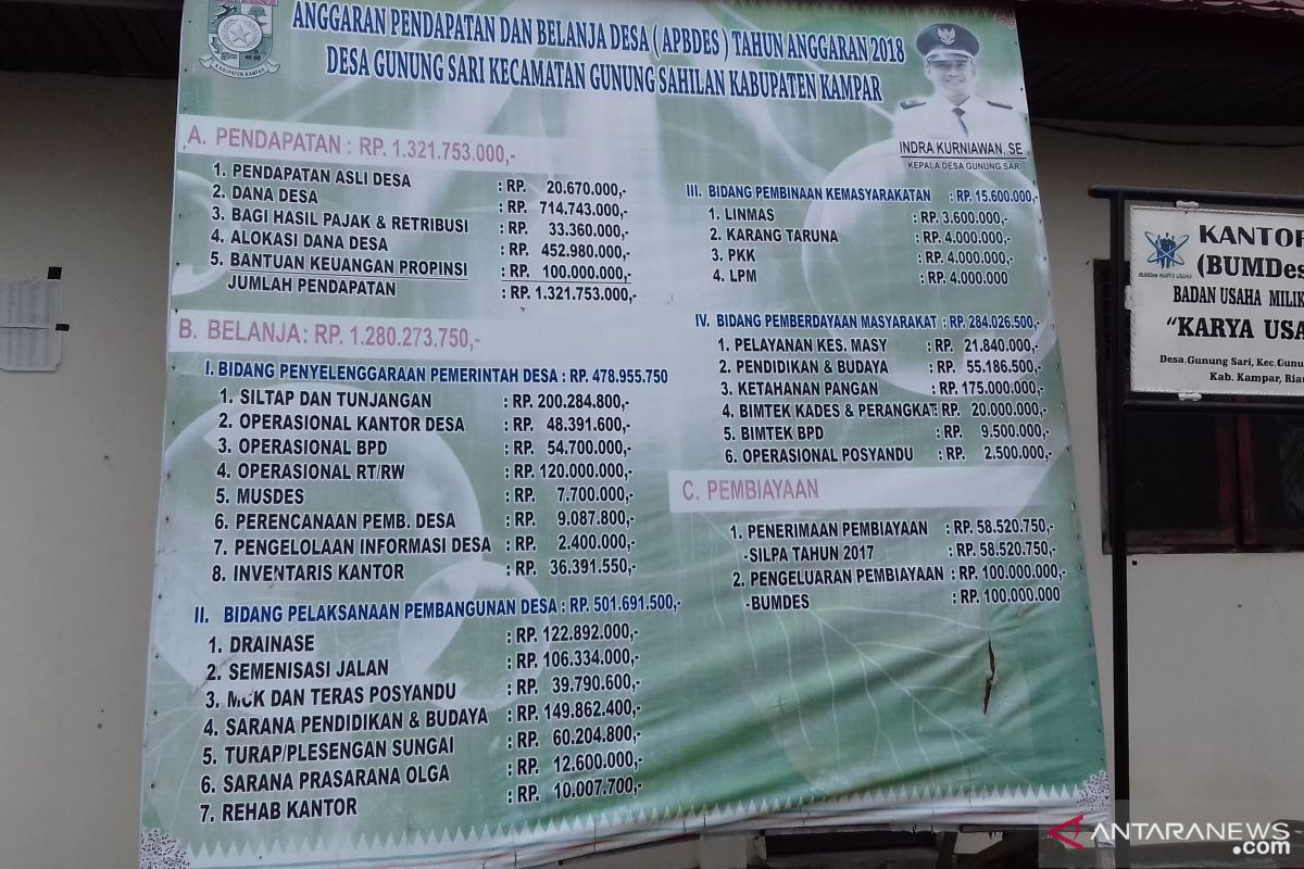 Realisasi pencairan Dana Desa di Riau hingga Juni masih minim