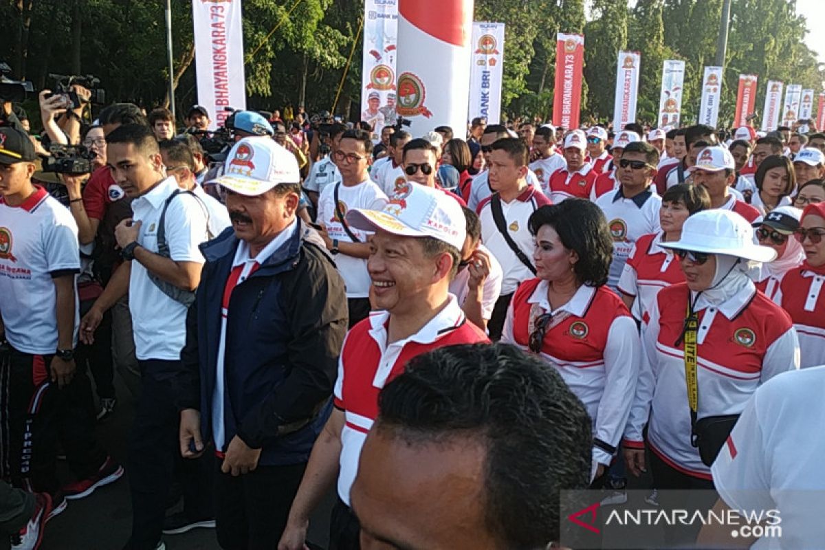 Kapolri: Olahraga bersama HUT Bhayangkara redakan stres pascapemilu 2019