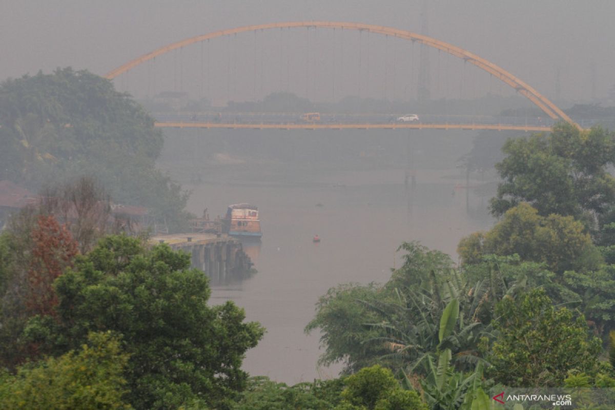 Kabut asap menyelimuti Pekanbaru  jarak pandang menurun