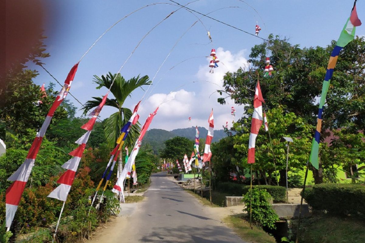 Warga mempercantik desa menyambut HUT Kemerdekaan