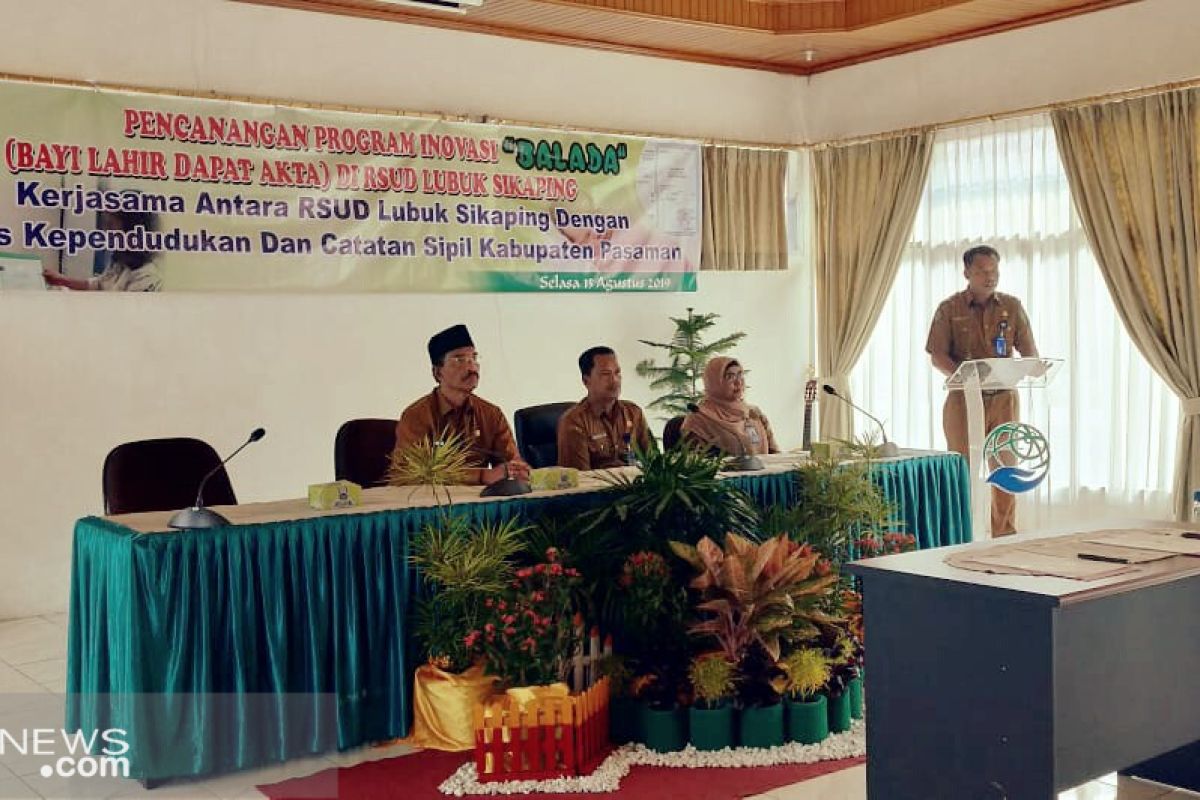 Kini melahiran di RSUD Lubuksikaping dapat akta lahir