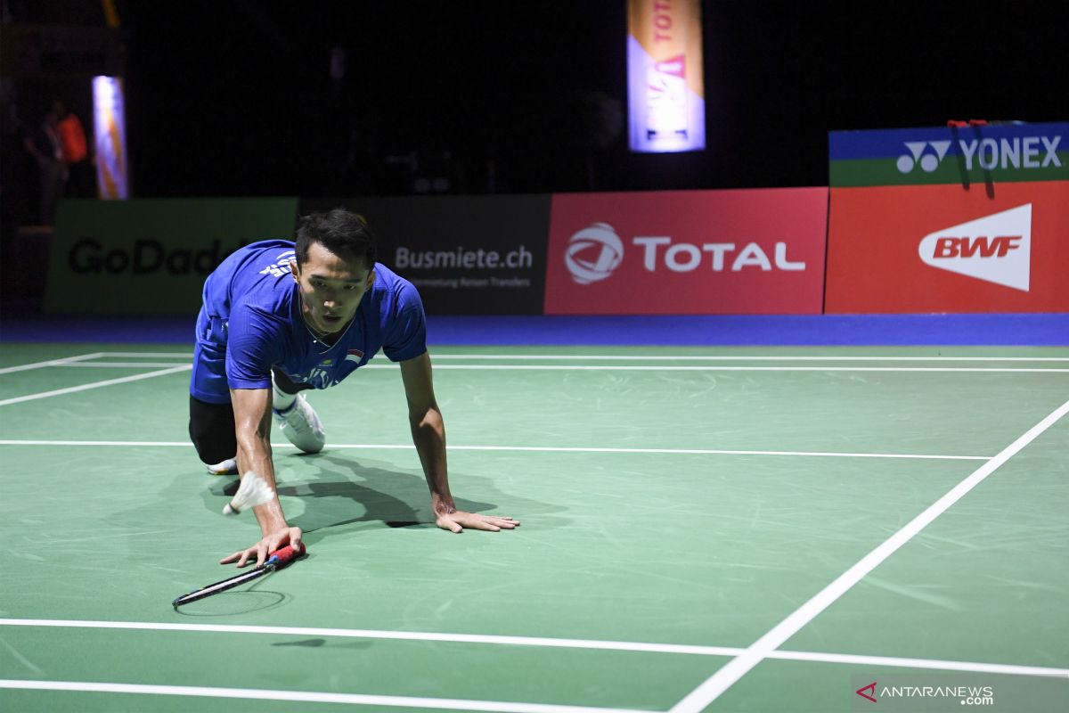 Pergerakan Jonatan Christie terganggu sisa tanding lawan pebulutangkis Thailand