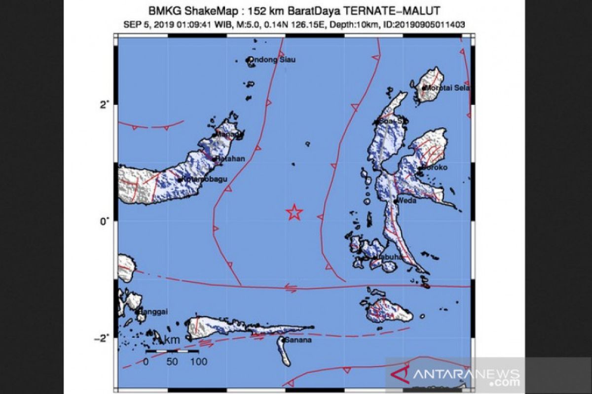 Gempa bumi magnitudo 7,4 terjadi di Maluku Barat Daya