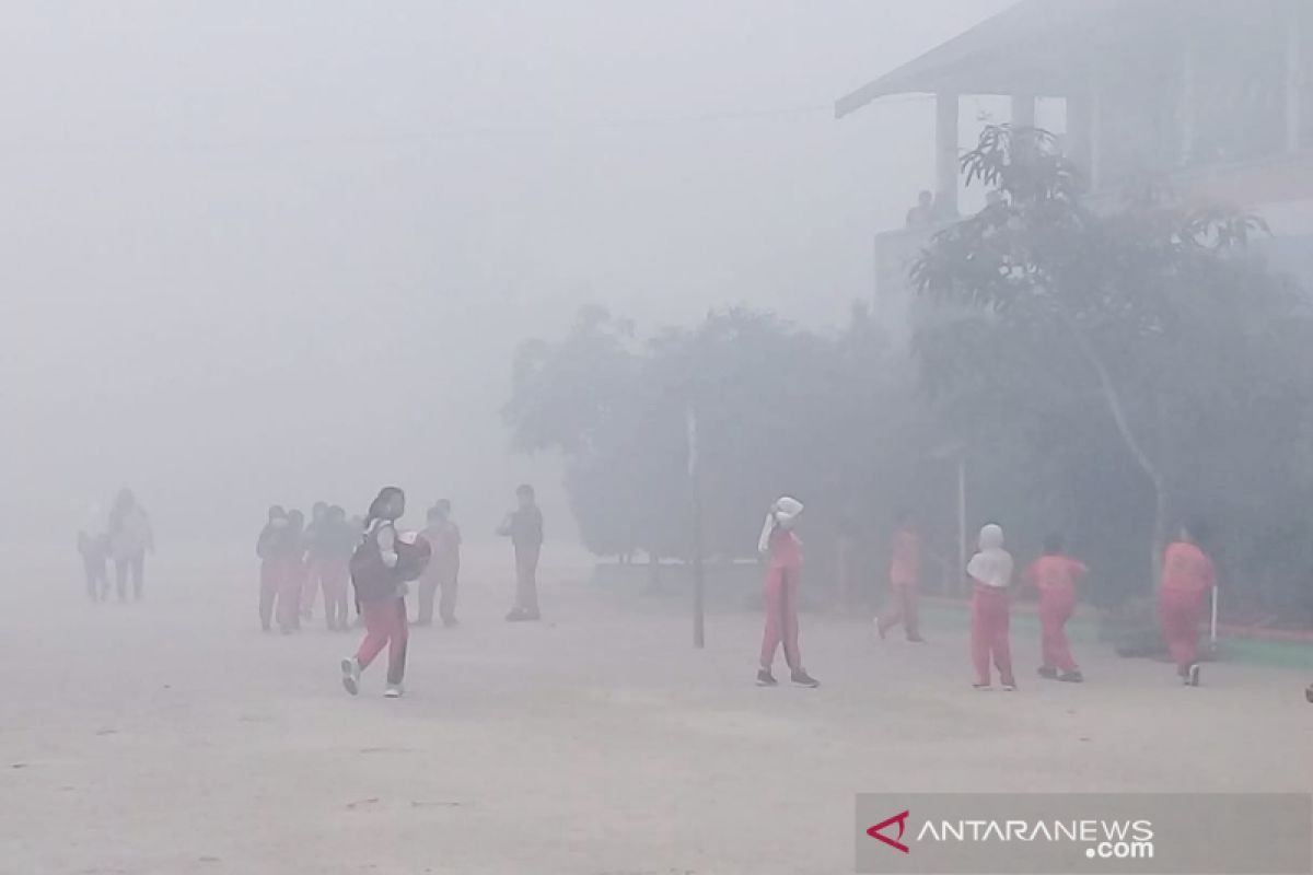 347 titik panas terpantau di Kotim, asap tebal landa Sampit