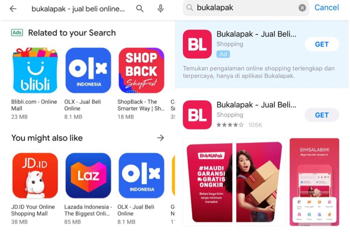 BukaLapak menghilang di Google Play Store