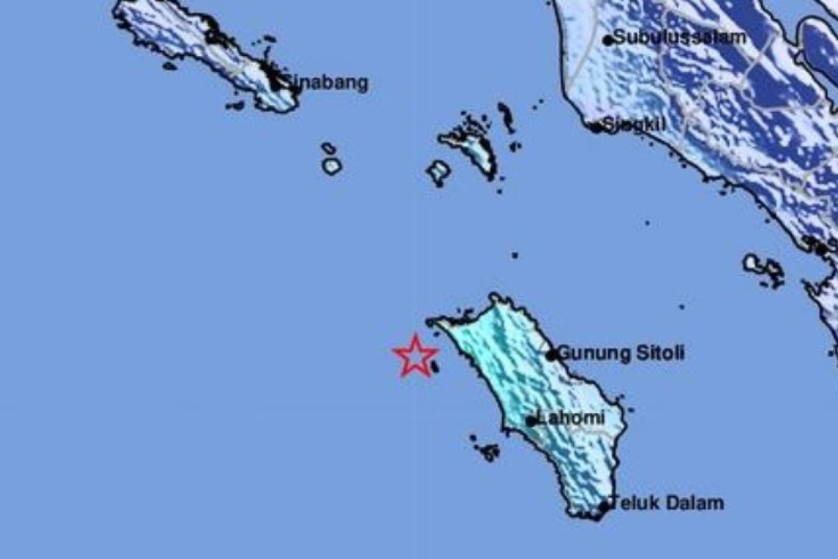 Gempa bumi Magnitudo 5,2 guncang Nias Utara tidak berpotensi tsunami