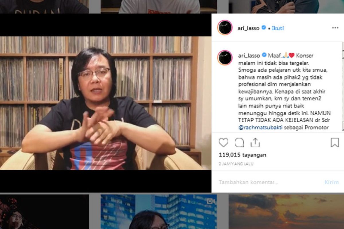 Batal konser, Ari Lasso minta promotor kembalikan uang tiket penonton