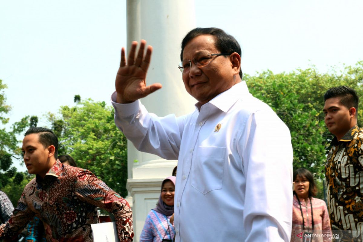 Prabowo jumatan di Kementerian Pertahanan