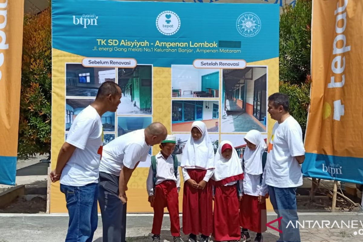 BTPN Syariah membantu sekolah terdampak gempa di Mataram