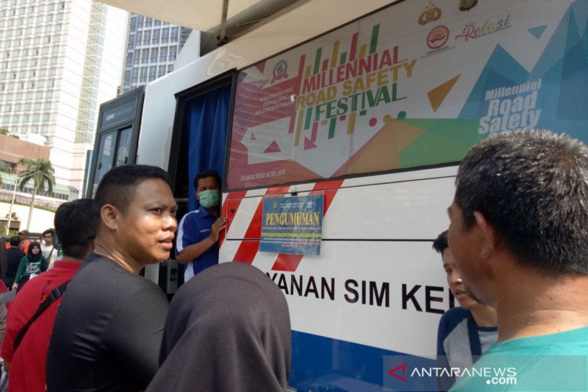 SIM keliling hanya hadir di dua lokasi Jakarta hingga Minggu siang