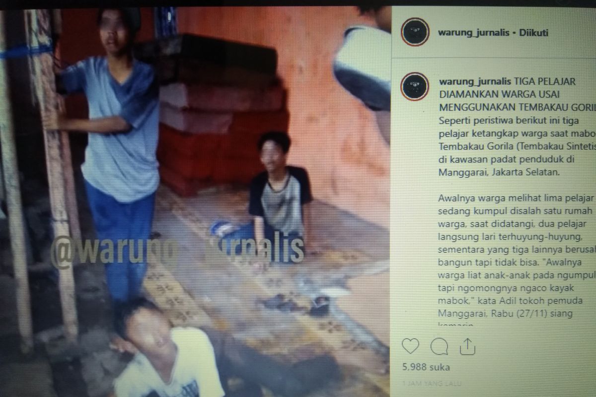 Warga Manggarai mengamankan tiga pelajar konsumsi narkoba gorila