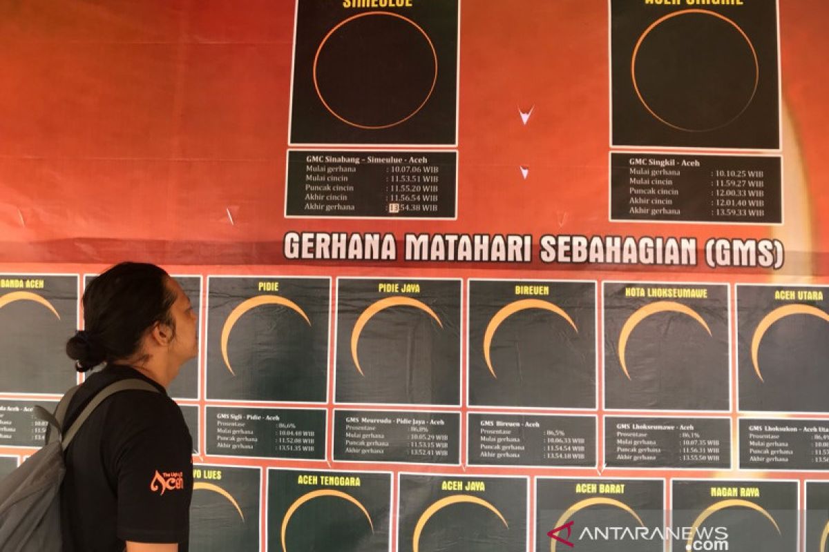 Gerhana matahari sapa sebagian besar daerah di Aceh