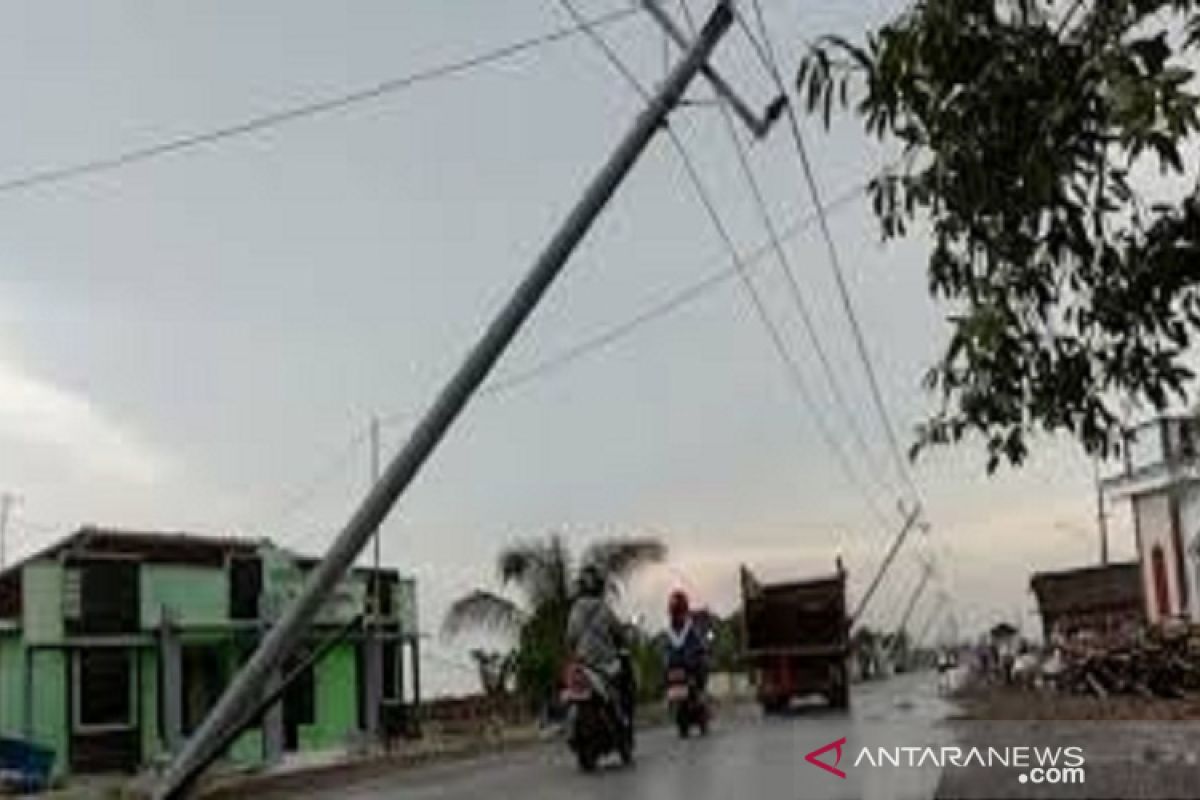 Angin puting beliung robohkan 15 tiang listrik di Baubau