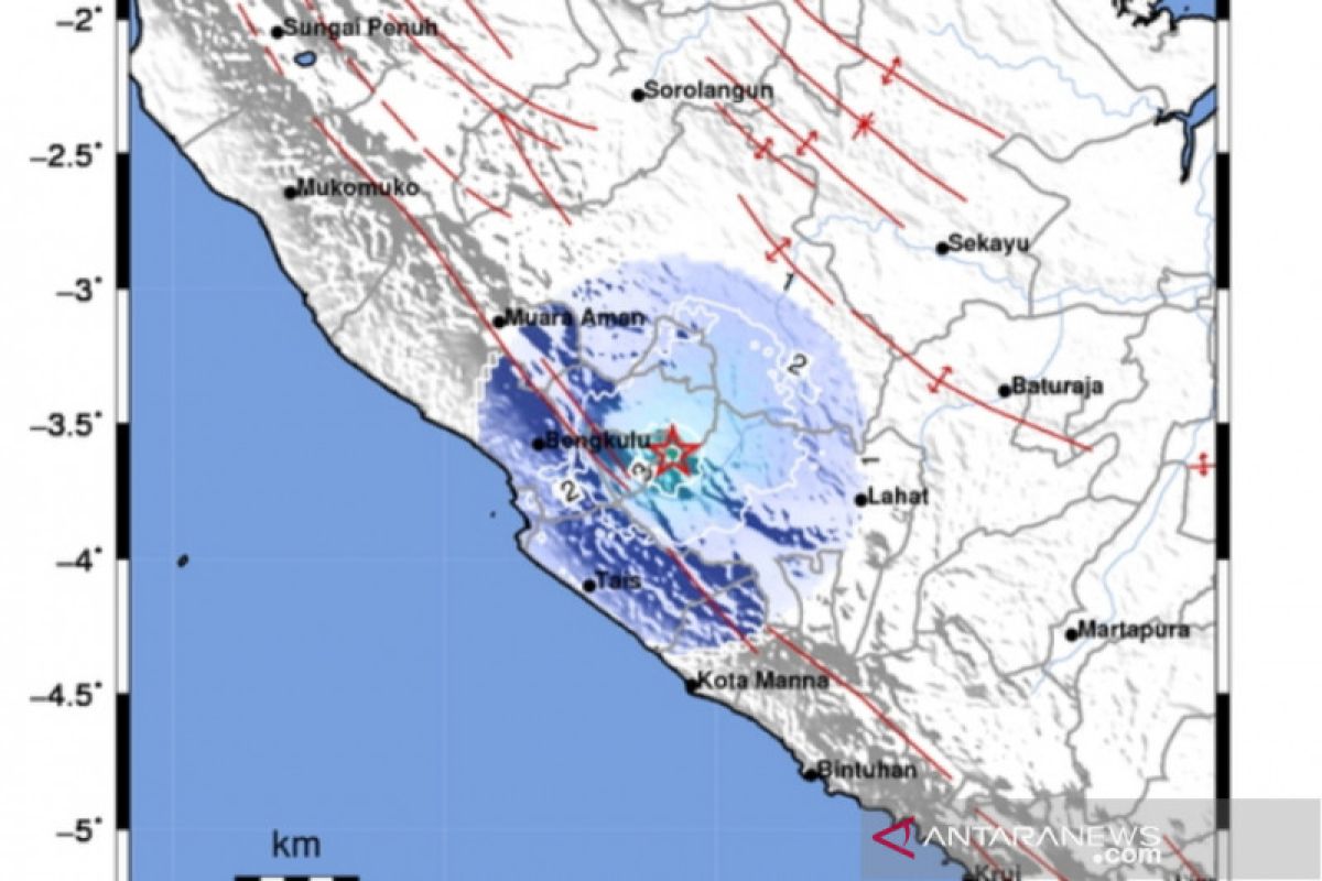 Gempa 4,3 SR guncang Empat Lawang terasa hingga  Lubuklinggau