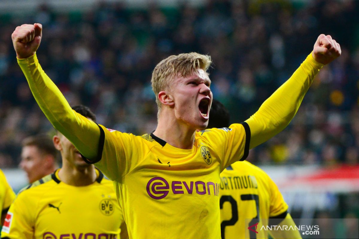 Haaland kembali pamer ketajaman saat Dortmund bungkam Bremen